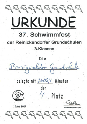 Urkunde Schwimmen