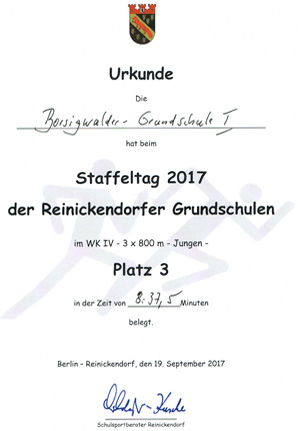 Urkunde Staffel 2017 2